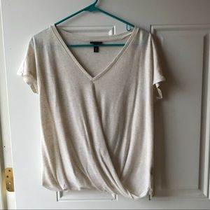 Wrap front layered shirt